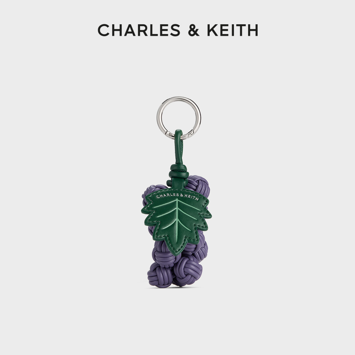 CHARLES&KEITH26夏季新款CK8-10701683趣味葡萄皮质钥匙扣包挂件