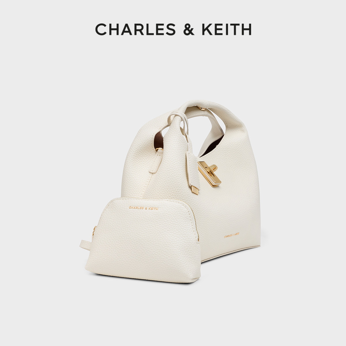 CHARLES&KEITH26春新款CK2-10701618时尚手提斜挎子母包菜篮子包