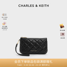 CHARLES&KEITH24夏新款CK6-20681130绗缝菱格拉链柔软腕套钱包女