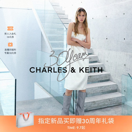 CHARLES＆KEITH时尚高跟宽筒靴