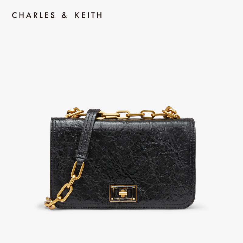 链条翻盖女士单肩小方包80780996CK2冬季新品KEITH2019&CHARLES