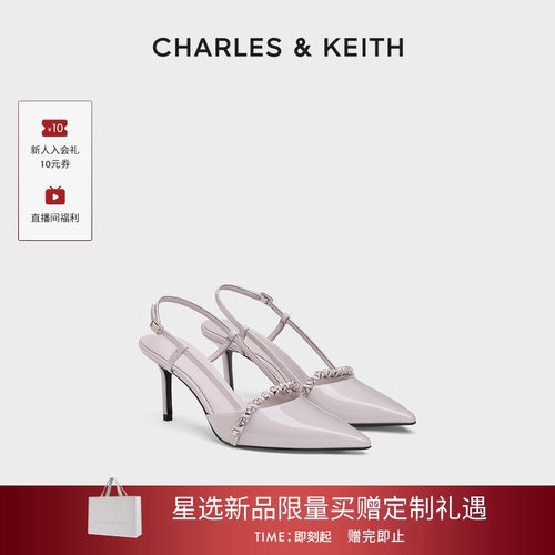 尖头高跟闪钻凉鞋CHARLES＆KEITH