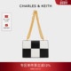 CHARLES&KEITH秋冬女包CK2 80782007方格链条单肩斜挎小方包女