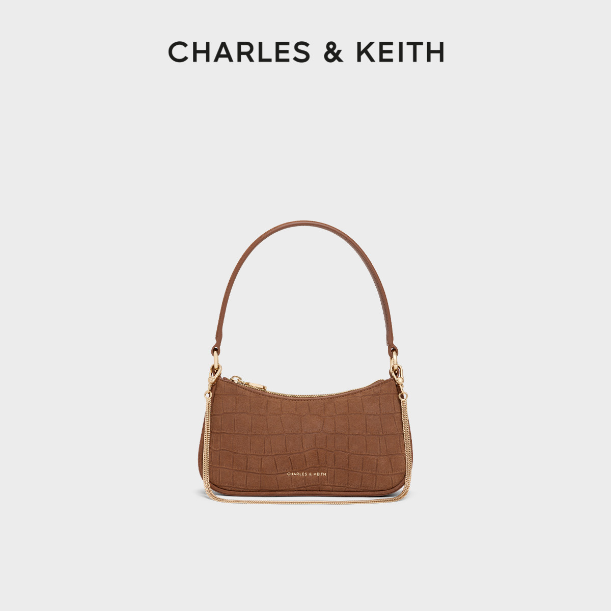 CHARLES&KEITH26春新款CK2-80151362-C鳄鱼纹单肩腋下包斜挎包女,箱包皮具/热销女包/男包,腋下包,淘宝优惠券,粉丝福利购,淘宝优惠卷