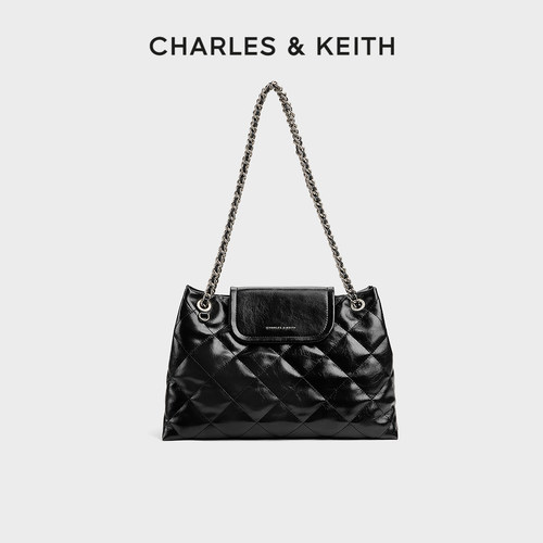CHARLES＆KEITH大容量菱格腋下包