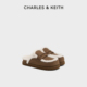 70381168厚底毛绒勃肯拖鞋 CHARLES&KEITH25冬新款 CK1 懒人包头拖
