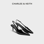 单鞋 CHARLES&KEITH25冬季 60280493气质尖头低跟凉鞋 法式 新款 CK1