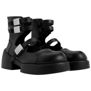 CHARLES&KEITH春季女靴CK1-90580194厚底金属扣镂空玛丽珍短靴女