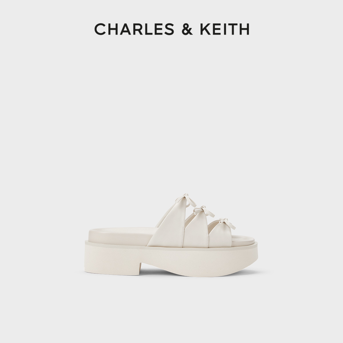 CHARLES&KEITH蝴蝶结厚底凉拖
