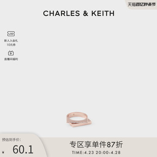 半宝石戒指配饰 CHARLES&KEITH春夏配饰CK5 32120257女士简约时尚