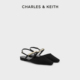 CHARLES&KEITH25秋新款 单鞋 CK1 70580279方头平底金属饰包头凉鞋