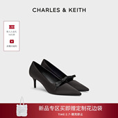 新年礼物 CHARLES&KEITH女鞋 CK1 61720252粗花呢缎面高跟鞋 单鞋