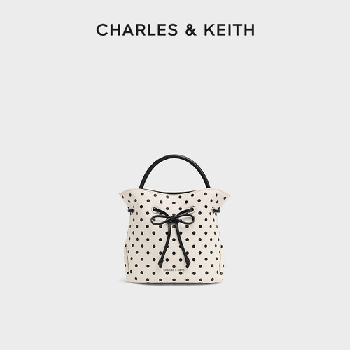 复古波点水桶包CHARLES&KEITH