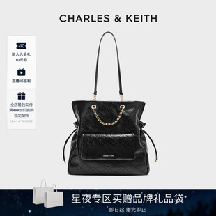 30782756抽绳油蜡皮双肩包女 CHARLES&KEITH女包CK2 新年礼物