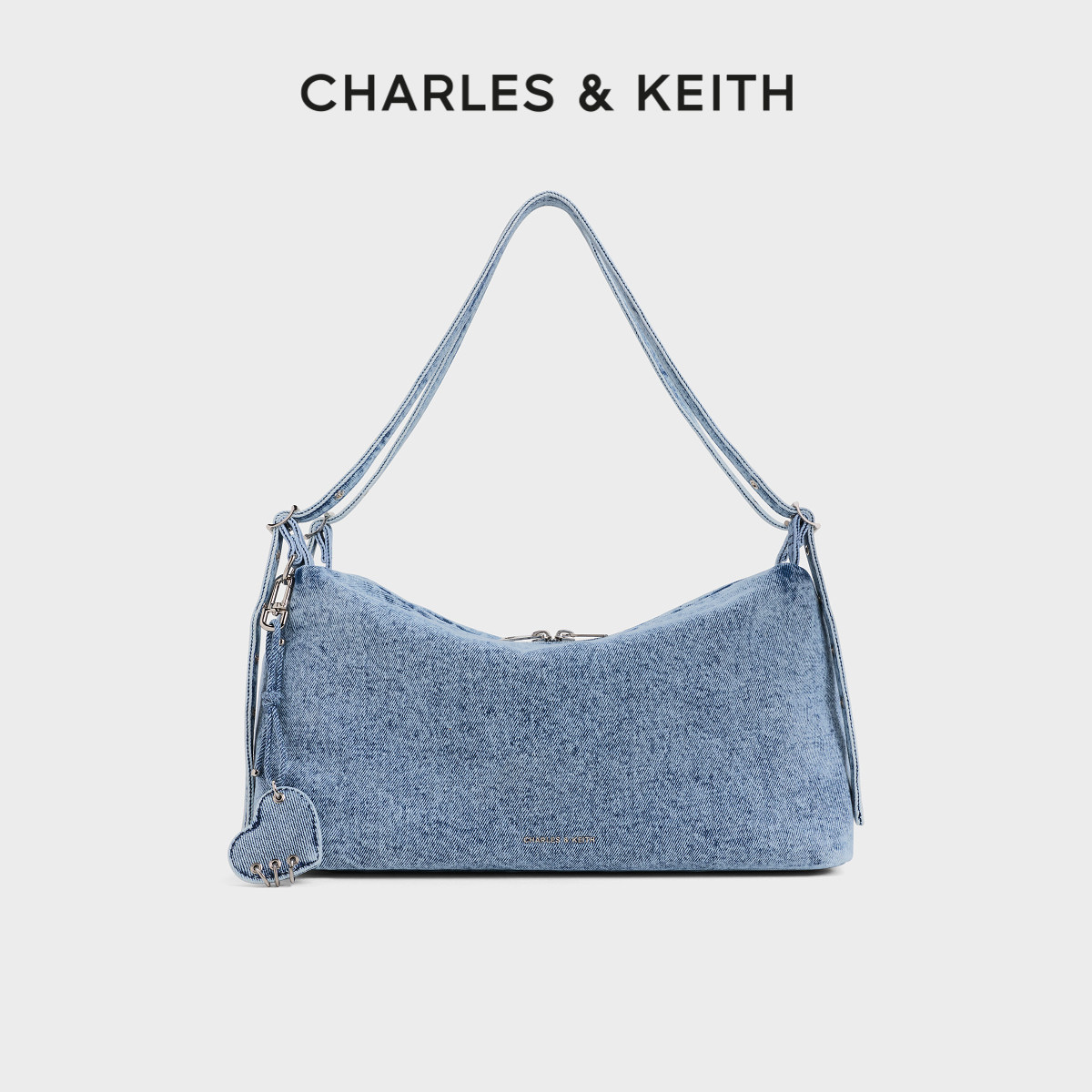 CHARLES&KEITH26夏新款CK2-20782876-1大容量包挂牛仔单肩腋下包
