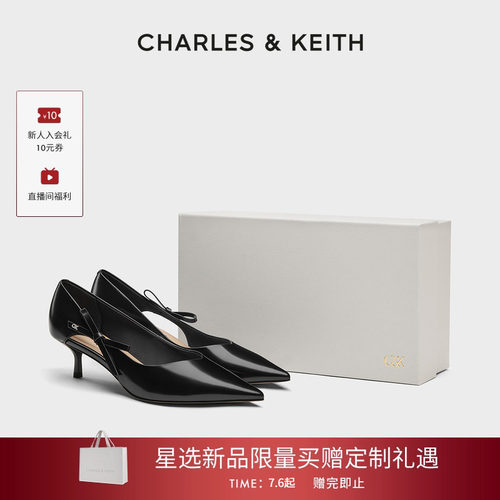 CHARLES&KEITH时尚蝴蝶结高跟鞋