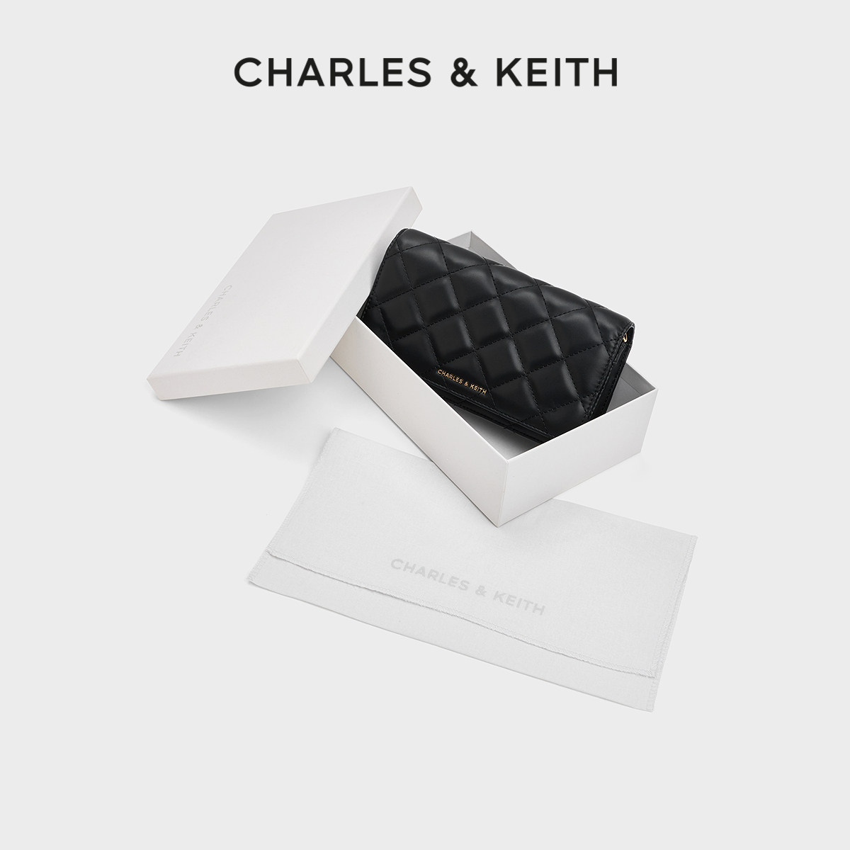 CHARLES&KEITH秋季女包CK6-30681237菱格链条单肩斜挎钱包带包挂图片