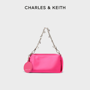 CHARLES&KEITH秋冬女包SL2 80271103半宝石饰链条手提单肩包女