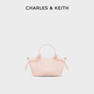 CHARLES&KEITH26春新款 30782804柔软抽绳托特包手提菜篮子包 CK2