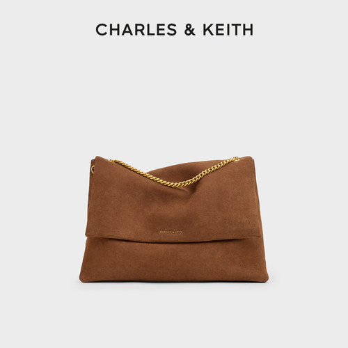 CHARLES＆KEITH复古绒面腋下包