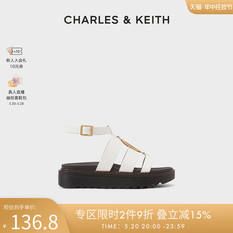 CHARLES&KEITH女士金属休闲凉鞋