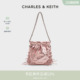 B蝴蝶结绑带双肩链条流浪包 60782390 CHARLES&KEITH春季 女包CK2