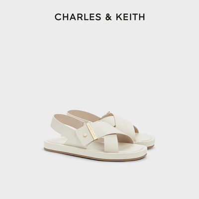 CHARLES&KEITH24春夏新款CK1-70360153休闲交叉带外穿平底凉鞋女