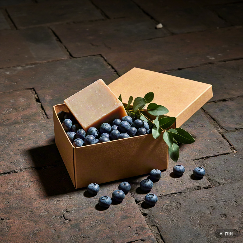 蓝莓尤加利手工皂 蓝庄当年老皂ph7 植物天然古法冷制洗脸手发澡