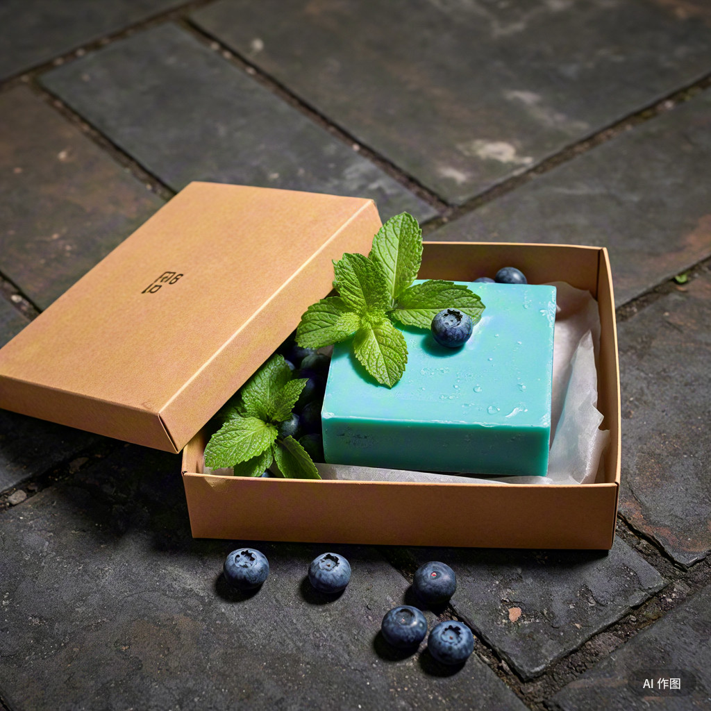 蓝莓薄荷手工皂 蓝庄当年老皂ph7植物天然古法冷制洗脸手发澡沐浴