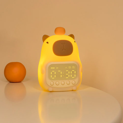 爆款卡皮巴拉硅胶闹钟小夜灯可
