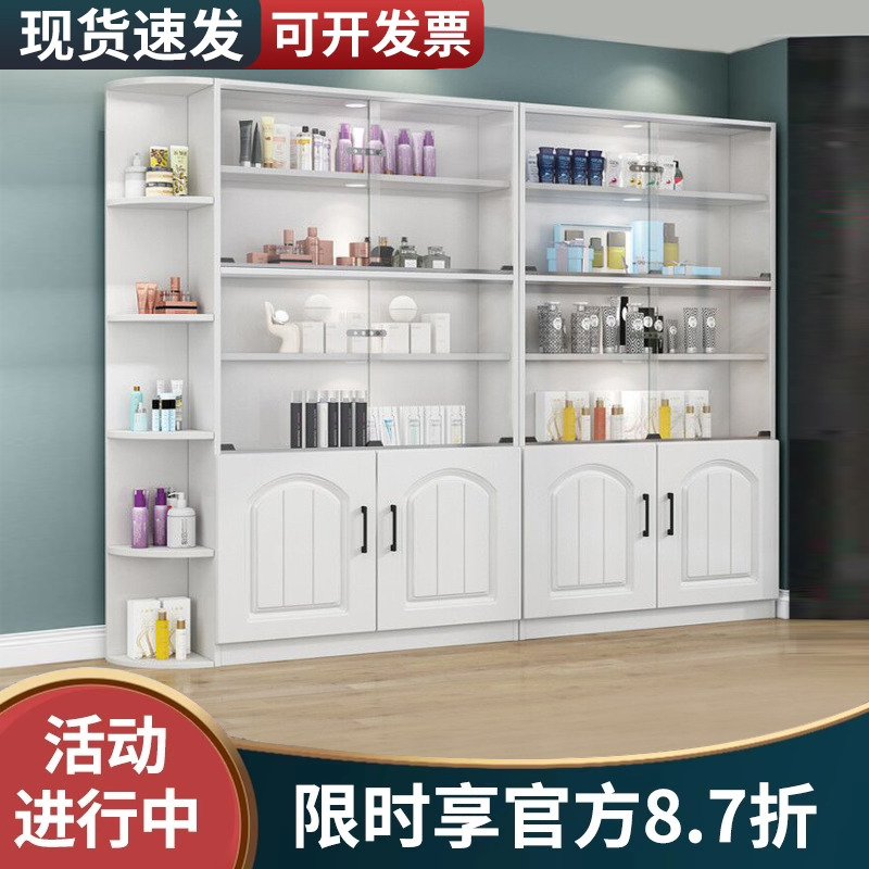 美容院组合玻璃门带灯展示柜