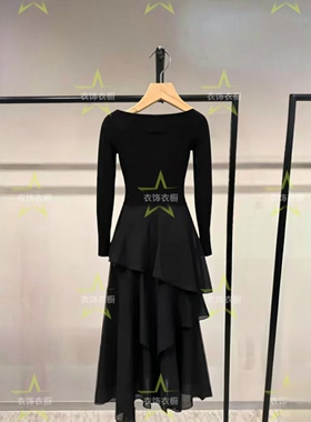 商场同款连衣裙女2026春新款时尚桑蚕丝收腰礼服裙32617D005_HU