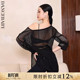 DANCEBABY新款 女士拉丁上衣黑色透视连衣裙性感宽松上衣YD495