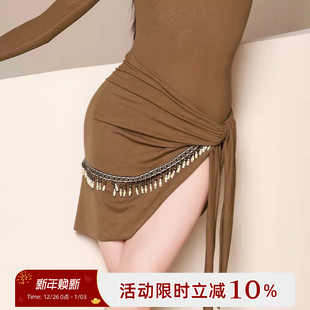 dancebaby新款 拉丁舞半身裙练功裙舞服裙子女流苏裙短裙臀巾YD429