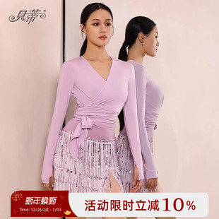 贝蒂2025新款 绑带上衣BD48 拉丁舞跳舞专用上衣女国标舞服秋冬长袖