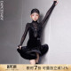 Dancebaby女童拉丁舞练功服夏季 儿童比赛服裙DAS786 丝绒网纱套装
