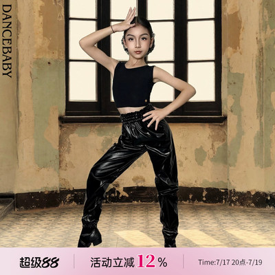 Dancebaby拉丁舞上衣国标舞女童新款夏季无袖上衣暴汗裤2026US32