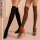 dancebaby拉丁舞袜专用成人训练中长筒袜比赛练功女过膝袜ZD412