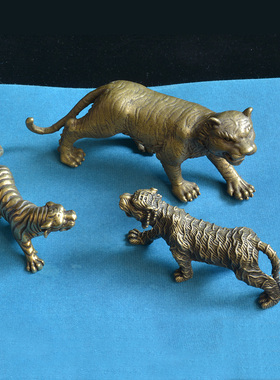 纯铜装饰摆件古典茶宠实心铜老虎