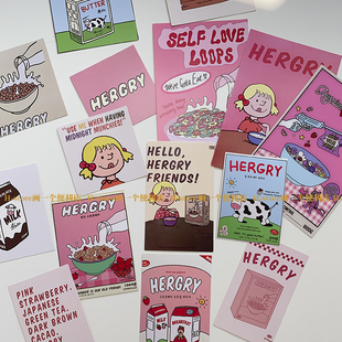 H-store 韩国可爱粉色牛奶卡片装饰墙贴祝福少女心高颜值拍照道具