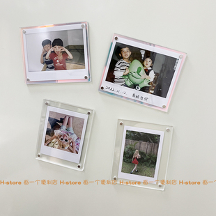 wide照片磁吸磁力 拍立得亚克力相框冰箱贴磁贴炫彩相片装 store