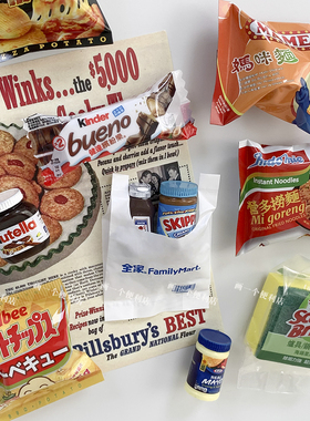 H-store 可爱微缩零食冰箱贴磁铁磁贴洞洞板铁柜零食车磁吸装饰