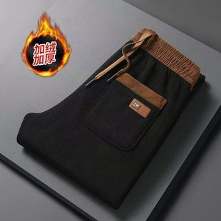 女抗皱弹力加绒加厚运动长裤 宽松直筒休闲裤 清仓灯芯绒秋冬季 特价