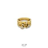 官方ALP JEWELRY读心系列不规则水晶设计14K真空镀金戒指夸张小众