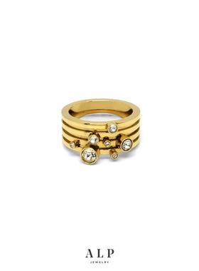 官方ALP JEWELRY读心系列不规则水晶设计14K真空镀金戒指夸张小众