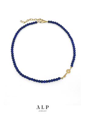 官方ALP JEWELRY空系列7A级天然青金石项链显白锁骨链14K镀金钥匙
