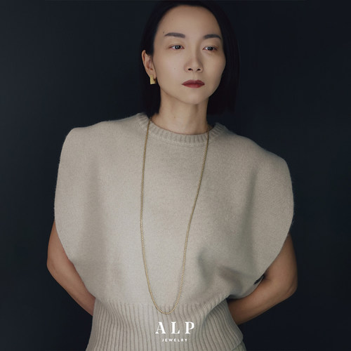 ALP施华洛水晶金色叠戴项链