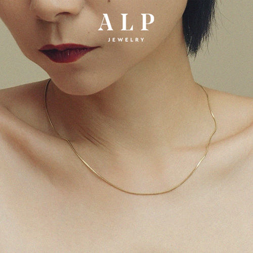 ALP方型细蛇骨链百搭叠戴金色