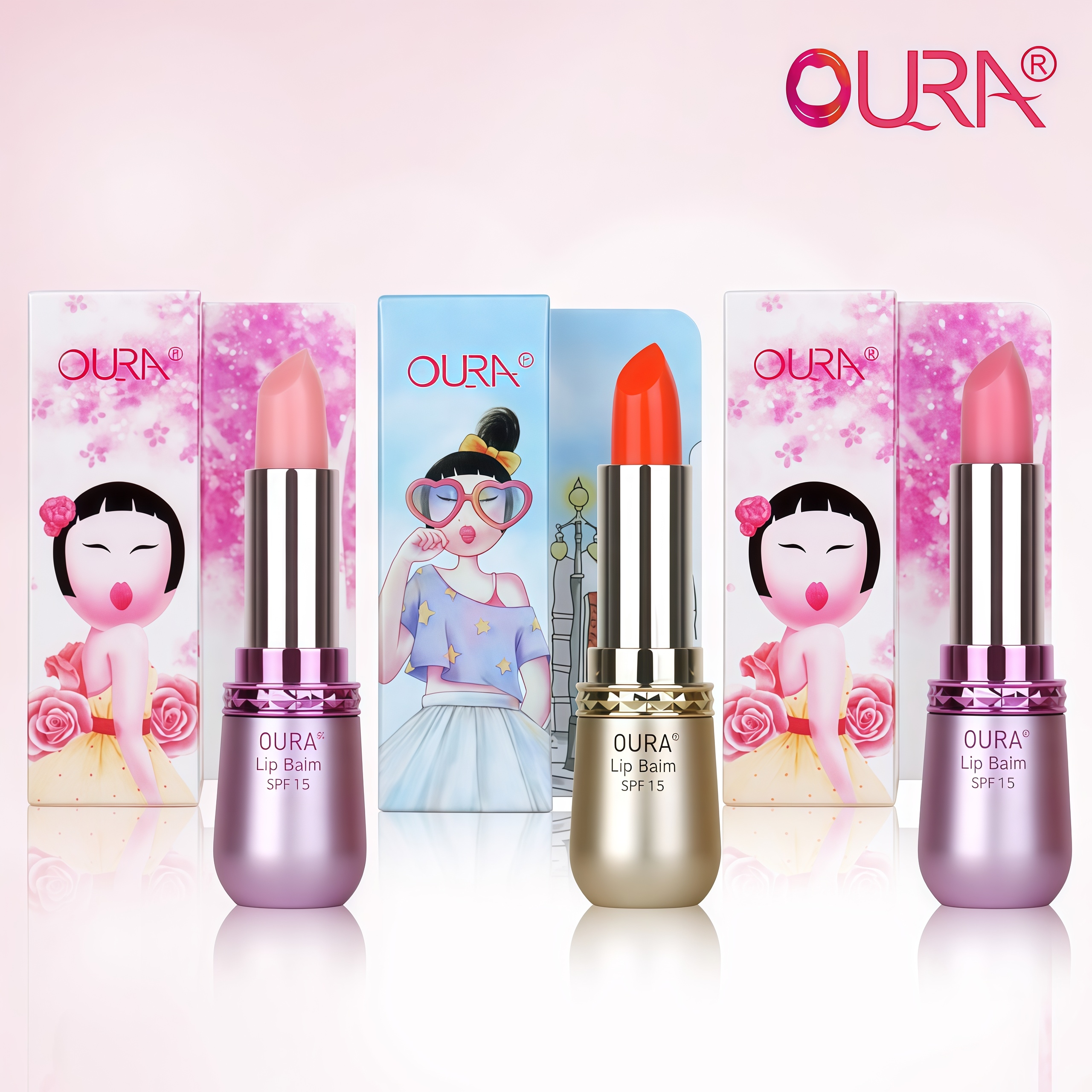 韩国OURA马油唇膏变色口红保湿滋润不掉色淡化唇纹唇油孕妇可用