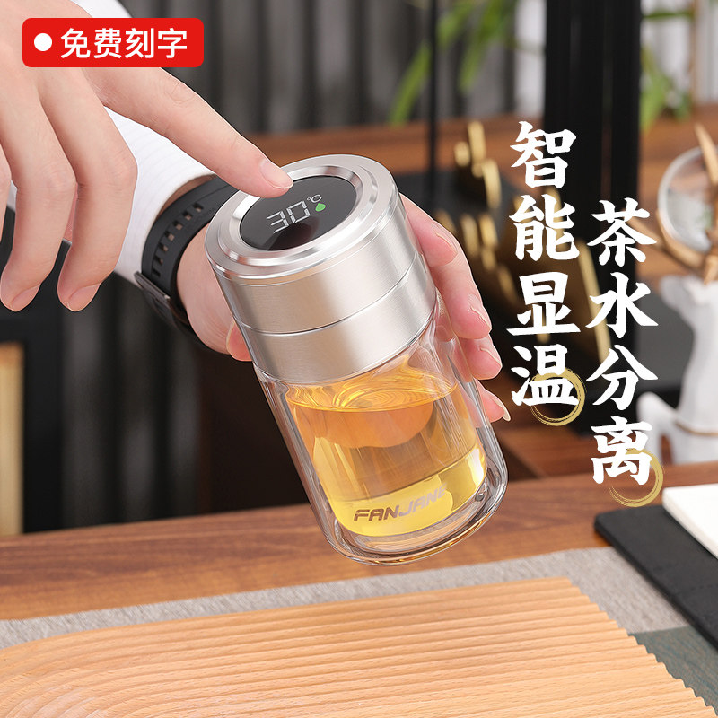 繁简男女士高颜值玻璃杯茶水分离耐热防摔耐高温茶杯个人专用水杯